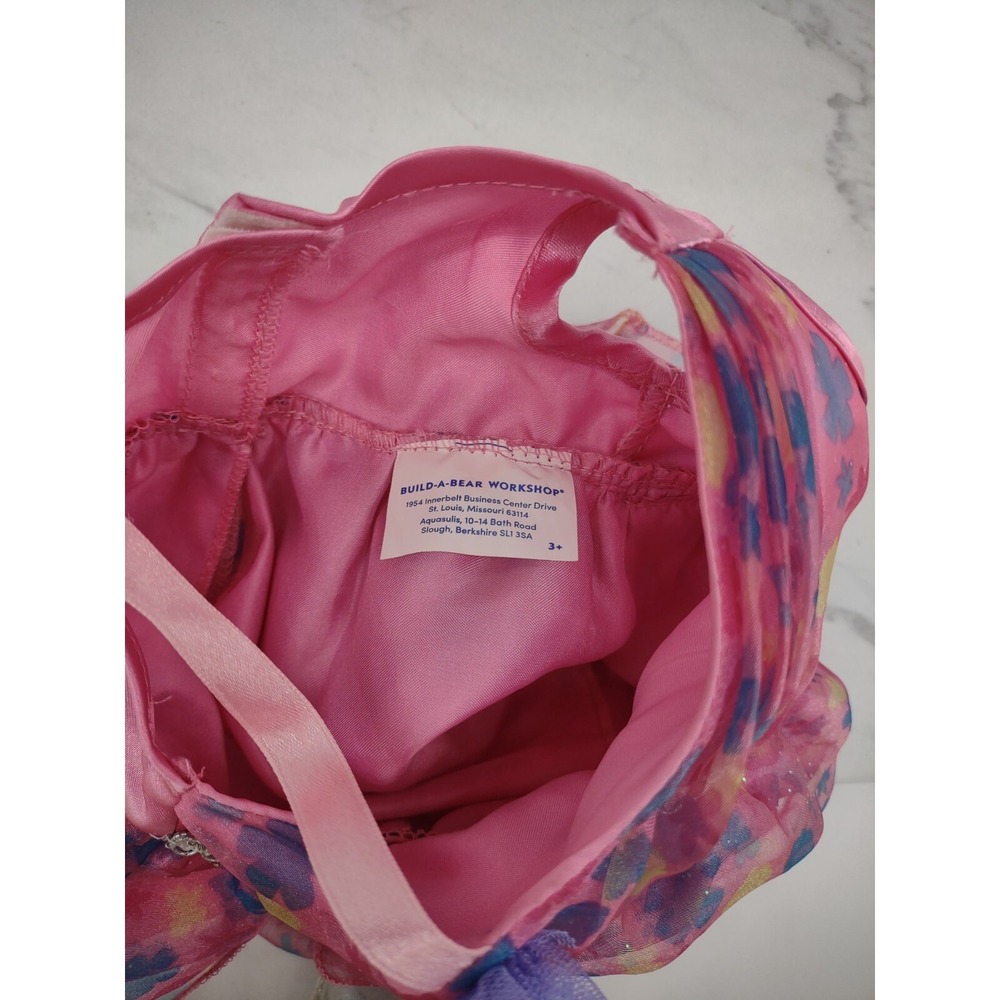 Build A Bear Pink Floral One Shoulder Princess Dress Shoes Wand Panties BAB - Picture 8 of 8